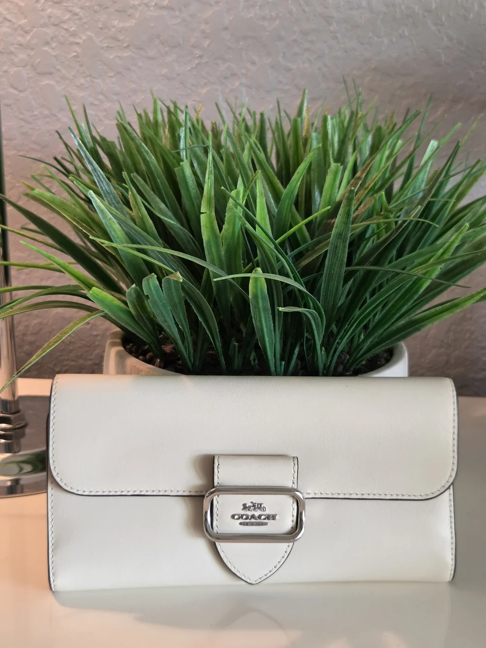 COACH Chalk Leather Morgan Slim Wallet - EUC
